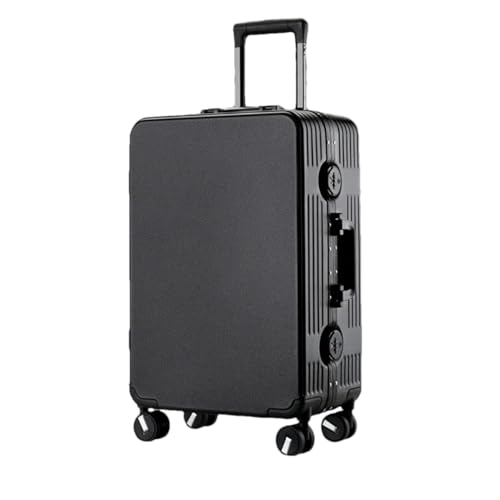 JMOZHCD Handgepäck-Rollgepäck, Damen-Passwort-Reisekoffer mit leisen Rollen, Trolley-Gepäcktasche (Black 22 inch) von JMOZHCD