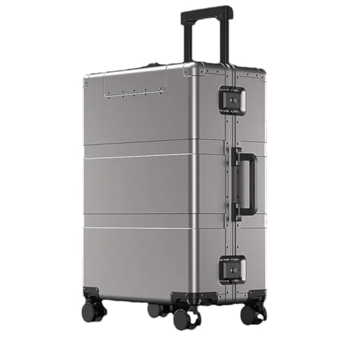 JMOZHCD Koffer, vorne zu öffnender Rollkoffer, Trolley-Koffer, Handgepäck-Aufbewahrungsbox (Gray 28) von JMOZHCD