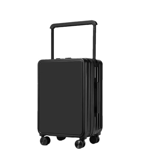 JMOZHCD Passwort-Rollenkoffer, breiter Trolley, leichter Koffer, PC, großes Fassungsvermögen, Gepäck, Reisetasche (Black 24 inch) von JMOZHCD