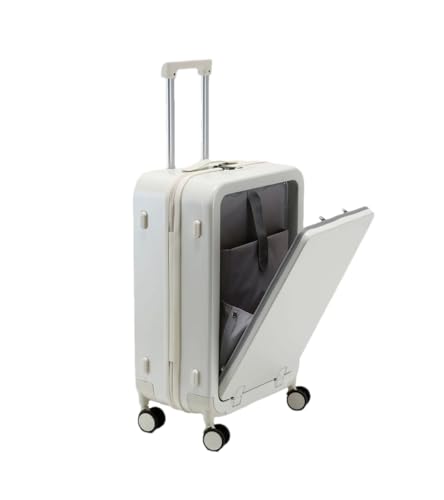 JMOZHCD Reisekoffer mit vorderer Öffnung, Passwortbox, Gepäck, Boarding-Trolley, Handgepäck, Rollgepäck (White 22) von JMOZHCD