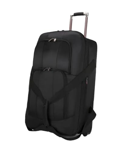 JMOZHCD Trolley-Tasche mit großem Fassungsvermögen und Rollen, Aufbewahrungstasche, Handgepäck, Reisegepäck, Oxford-Rollkoffer (Black 32 inch) von JMOZHCD