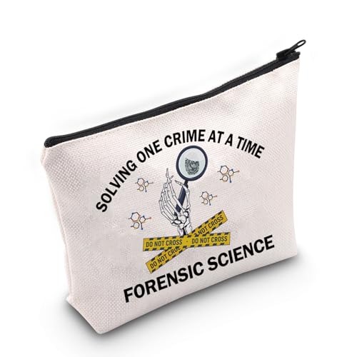 JNIAP Forensic Science Gifts Solving One Crime at a Time Forensic Science Kosmetiktasche Tatort-Ermittler Geschenk, Solving One Crime Bag von JNIAP