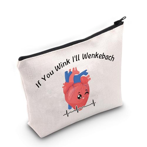 JNIAP Kosmetiktasche mit Herz-Anatomie-Motiv, mit Aufschrift "If You Wink I'll Wenkebach", Geschenk für Herzkrankenschwester, If You Wink Bag von JNIAP
