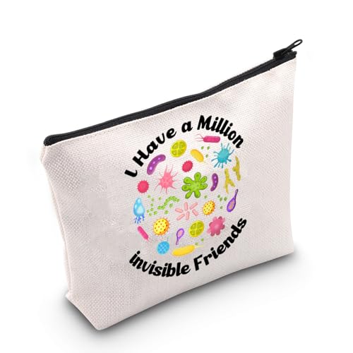 JNIAP Lustiges Bakteriengeschenk "I Have A Million Invisible Friends" Kosmetiktasche Wissenschaftsgeschenk, I Have a Million Bag von JNIAP