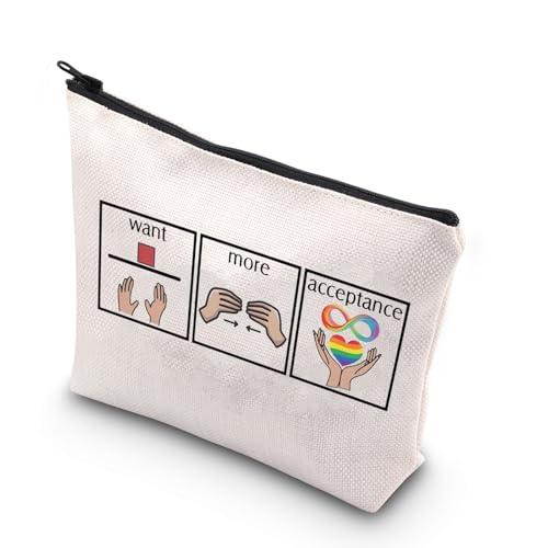 JNIAP Make-up-Tasche für Autismus-Bewusstsein, Autismus, Akzeptanz, Mutter, Geschenk für besondere Bildung, Lehrer, RBT-Reißverschlusstasche, Akzeptanz MB, Passform: von JNIAP