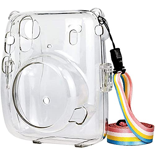 JNJOOD Crystal Kameratasche, Schutzhülle, transparent, mit verstellbarem Regenbogen-Gurt für Mini 11 Kameras Zubehör von JNJOOD