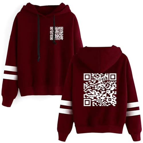 Funny FU QR Code Hoodie Funny Fu Qr Code F-u-ck-You Sweatshirt QR Scan Code Witz Lustiger Top Weihnachten Paar Winter Langarm Grafik Print Hoodies Unisex Freizeitmode Für Jungen Und Mädchen-Black||XS von JNYEHSUI