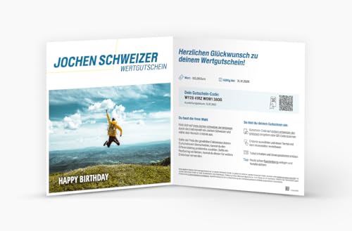 JOCHEN SCHWEIZER Geschenkgutschein: Flexibles Geschenk Geburtstag 200 Euro JOCHEN SCHWEIZER Geschenkgutschein: Flexibles Geschenk Geburtstag 200 Euro von JOCHEN SCHWEIZER