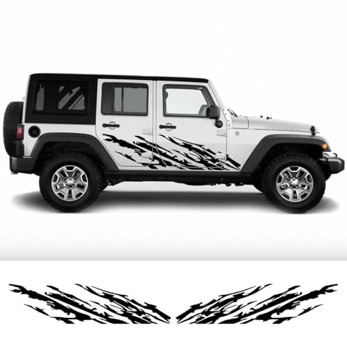 JOCHEN Auto Tür Seite Aufkleber, Für Jeep Wrangler JK JL TJ YJ Schlamm Spritzen Styling Vinyl Film Aufkleber Dekoration Auto Tuning Zubehör von JOCHEN