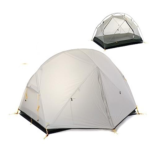Camping Zelt 2 Zelt, 2-Personen-Campingzelt im Freien, ultraleichte 2-Mann-Campingzelte Tolle Belüftung(Color:20D Gray) von JODEOL