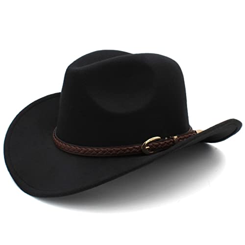 JOELEW Cowboy Hut Eltern-Kind-Mann-Frauen-Kind-Kind-Western-Cowboy-Hut-Breite Krempe-Sonnenhut-Partei-Reise-Im Freienkappe Retro,Schwarz,53-54Cm JOELEW Cowboy Hut Eltern-Kind-Mann-Frauen-Kind-Kind-Western-Cowboy-Hut-Breite Krempe-Sonnenhut-Partei-Reise-Im Freienkappe Retro,Schwarz,53-54Cm von JOELEW