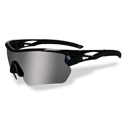 JOGVELO Polarisierte Sonnenbrille, Sportsonnenbrille Radbrille TR90 Anti-Fog mit 5 Wechselobjektiven UV400 Herren Damen wie Radfahren Laufen Klettern Autofahren Angeln Golf,Schwarz JOGVELO Polarisierte Sonnenbrille, Sportsonnenbrille Radbrille TR90 Anti-Fog mit 5 Wechselobjektiven UV400 Herren Damen wie Radfahren Laufen Klettern Autofahren Angeln Golf,Schwarz von JOGVELO