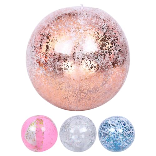 JOINPAYA 1 Satz Strandball Mit Pailletten Lustiger Wasserball Wasserbälle Mit Pailletten Strandbälle Für Den Sommer Aufblasbarer Wasserball Glitzernde Klare Kugeln PVC 4 Stück von JOINPAYA