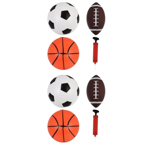 JOINPAYA 2 Sätze Elastischer Aufblasbarer Ball -Rugby Aufblasbarer Ball Fußball Kinderfußball -Basketball Kinderbasketball PVC 2 Sätze * 2 von JOINPAYA