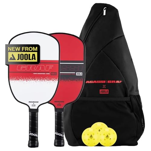 JOOLA Agassi/GRAF Champion Set - 2 Pickleball Schläger, 3 Bälle und Sling Bag - New Agassi Shape - Sandgestrahlte Oberfläche - UPA-A Zertifiziert - USA Pickleball genehmigt JOOLA Agassi/GRAF Champion Set - 2 Pickleball Schläger, 3 Bälle und Sling Bag - New Agassi Shape - Sandgestrahlte Oberfläche - UPA-A Zertifiziert - USA Pickleball genehmigt von JOOLA