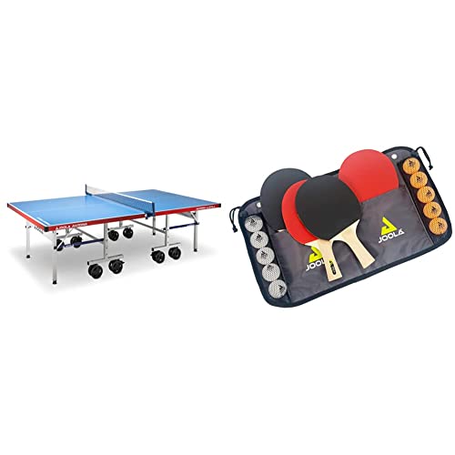 JOOLA 11650 Tischtennistisch ALUTERNA Profi Outdoor Tischtennisplatte Wetterfest 6 MM Aluminium-Kunststoffverbundoberfläche & Tischtennis-Set Family, 4 Tischtennisschläger+10 Tischtennisbälle+Tasche JOOLA 11650 Tischtennistisch ALUTERNA Profi Outdoor Tischtennisplatte Wetterfest 6 MM Aluminium-Kunststoffverbundoberfläche & Tischtennis-Set Family, 4 Tischtennisschläger+10 Tischtennisbälle+Tasche von JOOLA