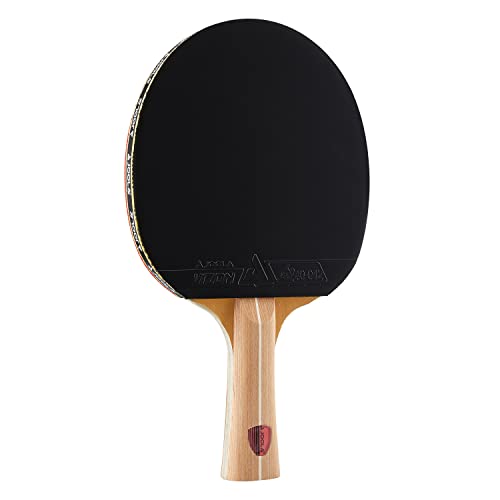 JOOLA Omega Control - Turnier Performance Ping Pong Paddel - Tischtennisschläger für Fortgeschrittenes Training mit ausgestelltem Griff - Inklusive Vizon Tischtennisgummi - Entwickelt für Kontrolle von JOOLA