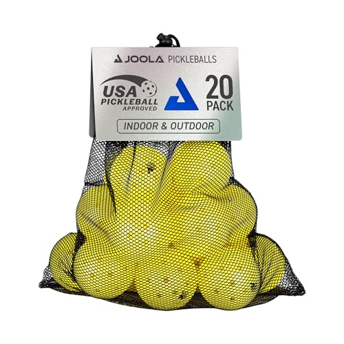 JOOLA Pickleball Primo Balls 3 Sterne hochwertige Outdoor und Indoor Spiel-Bälle mit USAPA Zertifizierung, 26 Gramm, 74 mm Durchmesser, gelb, 20 St. von JOOLA