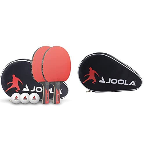 JOOLA Tischtennis Set Duo Carbon 2 Tischtennisschläger + 3 Tischtennisbälle + Tischtennishülle, rot/schwarz & 80505 Tischtennisschläger Hülle Pocket Double Tischtennishülle, Schwarz/Rot, 28x17x4 cm JOOLA Tischtennis Set Duo Carbon 2 Tischtennisschläger + 3 Tischtennisbälle + Tischtennishülle, rot/schwarz & 80505 Tischtennisschläger Hülle Pocket Double Tischtennishülle, Schwarz/Rot, 28x17x4 cm von JOOLA