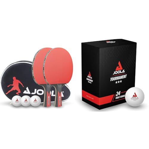 JOOLA Tischtennis Set Duo Carbon 2 Tischtennisschläger + 3 Tischtennisbälle + Tischtennishülle & Tischtennisbälle Tournament Selektierte 40+mm Durchmesser JOOLA Tischtennis Set Duo Carbon 2 Tischtennisschläger + 3 Tischtennisbälle + Tischtennishülle & Tischtennisbälle Tournament Selektierte 40+mm Durchmesser von JOOLA