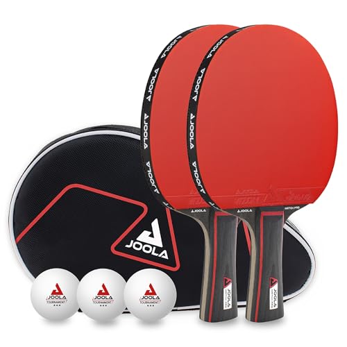 JOOLA Tischtennis Set Duo PRO 2 Tischtennisschläger + 3 Tischtennisbälle + Tischtennishülle, rot/schwarz, 6-teilig JOOLA Tischtennis Set Duo PRO 2 Tischtennisschläger + 3 Tischtennisbälle + Tischtennishülle, rot/schwarz, 6-teilig von JOOLA