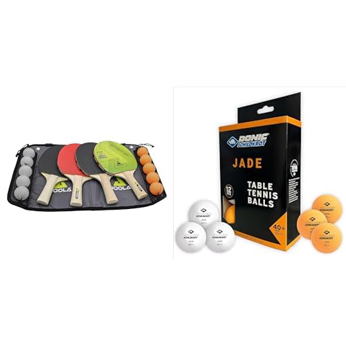 JOOLA Tischtennis-Set Family 4 Tischtennisschläger + 10 Tischtennisbälle + Tasche & Schildkröt 618045 Unisex – Erwachsene Donic Tischtennisball Jade, Poly 40+ Qualität, 12 STK. im Polybag JOOLA Tischtennis-Set Family 4 Tischtennisschläger + 10 Tischtennisbälle + Tasche & Schildkröt 618045 Unisex – Erwachsene Donic Tischtennisball Jade, Poly 40+ Qualität, 12 STK. im Polybag von JOOLA