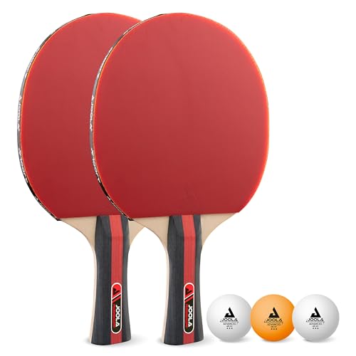 JOOLA Tischtennis Set Rosskopf 2 Tischtennisschläger + 3 Tischtennisbälle 40+mm, rot/schwarz, 5-teilig JOOLA Tischtennis Set Rosskopf 2 Tischtennisschläger + 3 Tischtennisbälle 40+mm, rot/schwarz, 5-teilig von JOOLA