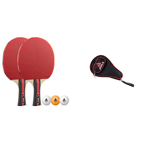 JOOLA Tischtennis Set Rosskopf 2 Tischtennisschläger + 3 Tischtennisbälle 40+mm, rot/schwarz, 5-teilig & Unisex – Erwachsene Schlägerhülle-80502 Schlägerhülle, RED, One Size JOOLA Tischtennis Set Rosskopf 2 Tischtennisschläger + 3 Tischtennisbälle 40+mm, rot/schwarz, 5-teilig & Unisex – Erwachsene Schlägerhülle-80502 Schlägerhülle, RED, One Size von JOOLA