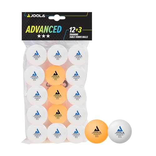 JOOLA 44206 Tischtennisbälle 3 Sterne Training Advanced 40+ mm Durchmesser Premium Tischtennis Bälle, weiß/orange, 15 Stück JOOLA 44206 Tischtennisbälle 3 Sterne Training Advanced 40+ mm Durchmesser Premium Tischtennis Bälle, weiß/orange, 15 Stück von JOOLA