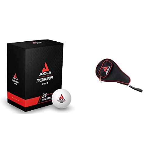 JOOLA Tischtennisbälle Tournament Selektierte 40+mm Durchmesser, 3-Stern Premium Tischtennis Bälle, Weiß, 24 Stück & Unisex – Erwachsene Schlägerhülle-80502 Schlägerhülle, RED, One Size JOOLA Tischtennisbälle Tournament Selektierte 40+mm Durchmesser, 3-Stern Premium Tischtennis Bälle, Weiß, 24 Stück & Unisex – Erwachsene Schlägerhülle-80502 Schlägerhülle, RED, One Size von JOOLA