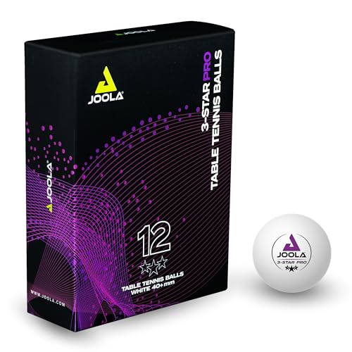 JOOLA Tischtennisbälle 3-Star PRO 40+mm Durchmesser, 3-Stern Premium Tischtennis Bälle Indoor und Outdoor Kompatibel, Weiß, 12 Stück JOOLA Tischtennisbälle 3-Star PRO 40+mm Durchmesser, 3-Stern Premium Tischtennis Bälle Indoor und Outdoor Kompatibel, Weiß, 12 Stück von JOOLA