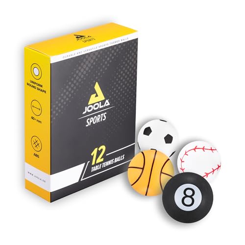 JOOLA 42177 Tischtennisbälle Sports Set im Sportdesign 40 MM 3-Stern Trainingsqualität - Gleichmäßiger Ballabsprung, Bunt, JOOLA 42177 Tischtennisbälle Sports Set im Sportdesign 40 MM 3-Stern Trainingsqualität - Gleichmäßiger Ballabsprung, Bunt, von JOOLA