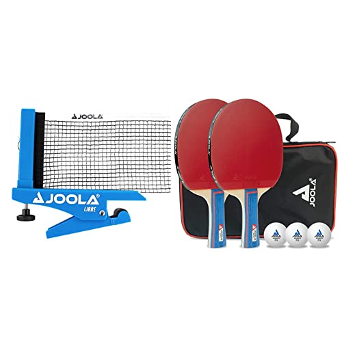 JOOLA Tischtennisnetz LIBRE- OUTDOOR Tischtennisnetz-Garnitur für Freizeitsport - Klemmtechnik & 54820 Tischtennis-Set Duo Bestehend aus 2 Tischtennisschläger+3Tischtennisbälle+1Aufbewahrungstasche JOOLA Tischtennisnetz LIBRE- OUTDOOR Tischtennisnetz-Garnitur für Freizeitsport - Klemmtechnik & 54820 Tischtennis-Set Duo Bestehend aus 2 Tischtennisschläger+3Tischtennisbälle+1Aufbewahrungstasche von JOOLA
