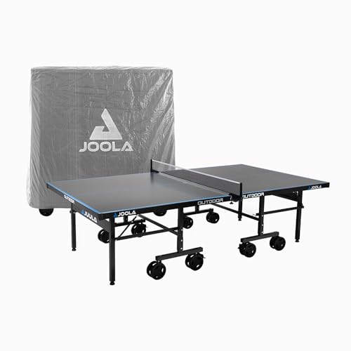 JOOLA Tischtennisplatte Outdoor Aluminium PRO Wetterfest mit Tisch Abdeckung, Klappbares Untergestell - Schneller Aufbau - inkl. Netz grau/blau 274 x 152,5 x 76 cm JOOLA Tischtennisplatte Outdoor Aluminium PRO Wetterfest mit Tisch Abdeckung, Klappbares Untergestell - Schneller Aufbau - inkl. Netz grau/blau 274 x 152,5 x 76 cm von JOOLA