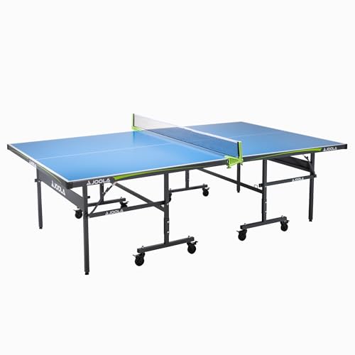 JOOLA 11134 Tischtennisplatte Outdoor Rally-Profi Tischtennistisch 6 MM Aluminium-Verbundoberfläche Wetterfest-Klappbares Untergestell-Schneller Aufbau, Blau, 274 x 152,5 x 76 cm von JOOLA