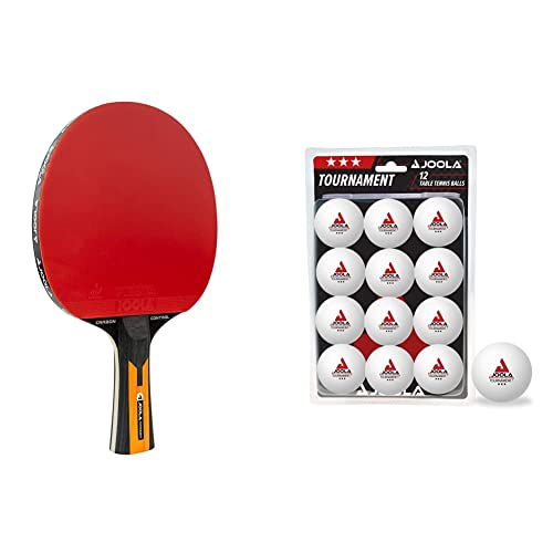 JOOLA Tischtennisschläger Carbon Control - ITTF zugelassener Tischtennis-Schläger für Fortgeschrittene Spieler & 44322 Unisex – Erwachsene Tournament 40+ Tischtennisbälle, weiß, One-Size JOOLA Tischtennisschläger Carbon Control - ITTF zugelassener Tischtennis-Schläger für Fortgeschrittene Spieler & 44322 Unisex – Erwachsene Tournament 40+ Tischtennisbälle, weiß, One-Size von JOOLA