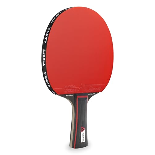 JOOLA Tischtennisschläger Match PRO ITTF genehmigter Allround Wettkampf Tischtennis-Schläger 4 Sterne, Schwarz/Rot, 1.8 MM Schwammstärke von JOOLA