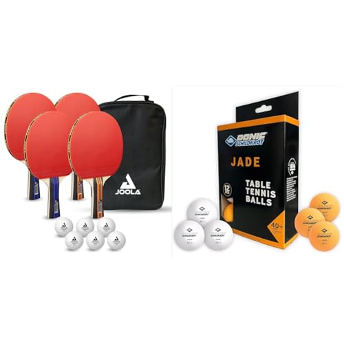 JOOLA Tischtennisset Family Advanced 4 Tischtennisschläger + 6 Tischtennisbälle 3Star + Tragetasche & Schildkröt 618045 Unisex – Erwachsene Donic Tischtennisball Jade, Poly 40+ Qualität JOOLA Tischtennisset Family Advanced 4 Tischtennisschläger + 6 Tischtennisbälle 3Star + Tragetasche & Schildkröt 618045 Unisex – Erwachsene Donic Tischtennisball Jade, Poly 40+ Qualität von JOOLA
