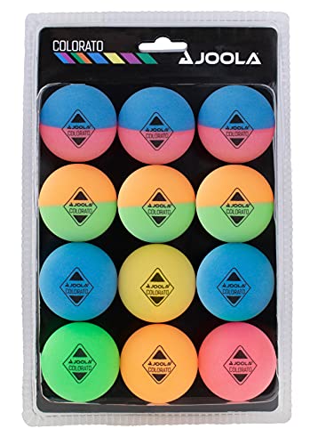 Joola 42150 Tischtennis Ballset Colorato mit 12 Bunten Bällen Tischtennisbälle von JOOLA