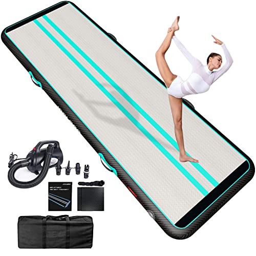 JOOLOOG 2M 3M 4M 5M 6M Air Mat Tumble Inflatable Gymnastics Tumbling Mat with 650W Electric Air Pump for Cheerleading Practice Gymnastics Beach Park Home Use Green Black JOOLOOG 2M 3M 4M 5M 6M Air Mat Tumble Inflatable Gymnastics Tumbling Mat with 650W Electric Air Pump for Cheerleading Practice Gymnastics Beach Park Home Use Green Black von JOOLOOG