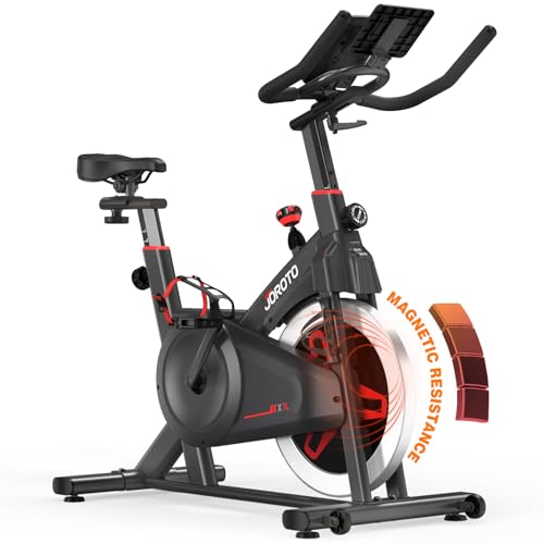 JOROTO Heimtrainer Fahrrad, Indoor Cycling Bike mit Magnetischem Widerstand, Fitnessbike Zuhause mit LCD Monitor, 4-Fach Verstellbarem Lenker, Belastbarkeit 150 kg JOROTO Heimtrainer Fahrrad, Indoor Cycling Bike mit Magnetischem Widerstand, Fitnessbike Zuhause mit LCD Monitor, 4-Fach Verstellbarem Lenker, Belastbarkeit 150 kg von JOROTO