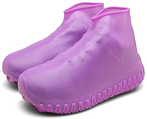 JORSIONÜberschuhe für Regenstiefel, Wiederverwendbare wasserdichte Silikon-Überschuhe, wiederverwendbar, leicht zu tragen für Damen, Herren, Kinder. (L,Violett) von JORSION