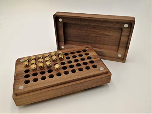 JOWE Munitionsbox aus Holz für Langwaffen | Patronenbox 50 Schuss | div.Kaliber (Nuss, 6,5x55 SE) von JOWE