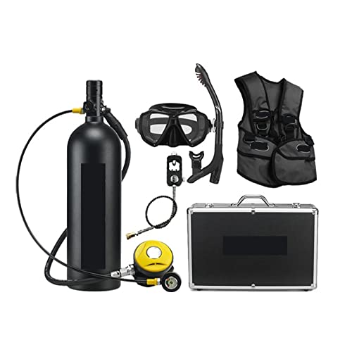 JOXLOVER Mini-Tauchflasche, Outdoor-Tauch-Atemschutzgerät, 2 L, for Erwachsene, Schwimmen, Sauerstoffflasche, Freizeit Und Unterhaltung für Unterwassererkundungsrettung (Color : Noir, Size : D) von JOXLOVER