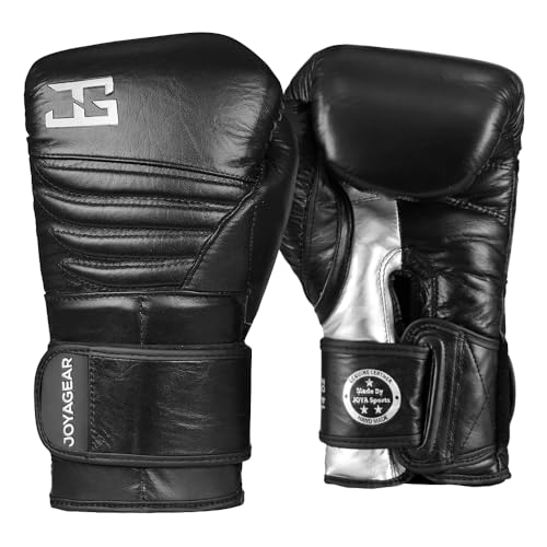 JOYA Kickbox Handschuhe Silber Falcon - 16 oz - Hergestellt aus echtem Leder - Kampfsport Sparring Handschuhe - Muay Thai Kickboxen - Boxhandschuhe - Punchinghandschuhe Joya Fight Gear von JOYA GEAR