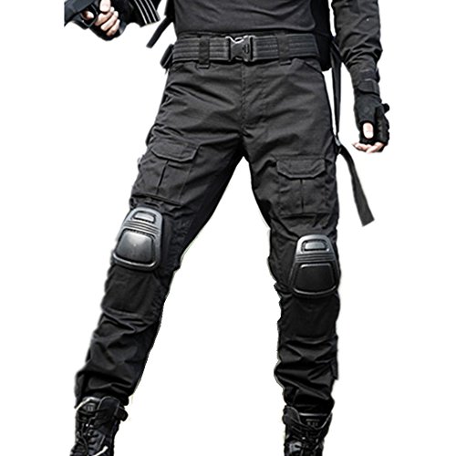 JOYASUS Paintball BDU Taktische Hosen Airsoft Hosen Multi-Tasche Diensthosen mit Knieschützer XXL, Schwarz JOYASUS Paintball BDU Taktische Hosen Airsoft Hosen Multi-Tasche Diensthosen mit Knieschützer XXL, Schwarz von JOYASUS