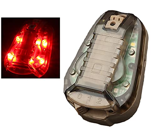 Taktisches Helmlicht, wasserdicht, Airsoft-Helm, grün-rot, Stroboskop-Signal-Lampe, hellbraun (rotes Licht)) von JOYASUS
