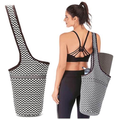 JOYHAZE Yogamatten-Tasche mit großer Tasche, große Kapazität, Pilates-Matten-Tragetasche für Frauen, Sport, Fitnessstudio, Einkaufen, leicht zugänglich und leicht, passend für die meisten Matten, von JOYHAZE