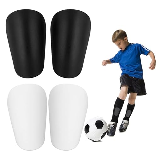 4 Stück Mini Football Shin Pads, Mini Schienbeinschoner Fußball, 8 X 5cm Kleine Schienbeinschoner für Fußball Miniature Shin Guards Soccer für Kinder Jungen Mädchen (Schwarz, Weiß) von JOYIAL