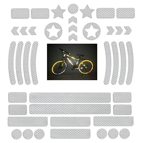 JOYIAL 42 Stück Fahrrad Reflektoren Aufkleber Set, Fahrrad Felgen Aufkleber, Reflektoren Fahrrad Sticker mit Verschiedenen Formen für Fahrradhelme, Motorräder, Schultaschen, Rucksäcke, Felgen JOYIAL 42 Stück Fahrrad Reflektoren Aufkleber Set, Fahrrad Felgen Aufkleber, Reflektoren Fahrrad Sticker mit Verschiedenen Formen für Fahrradhelme, Motorräder, Schultaschen, Rucksäcke, Felgen von JOYIAL